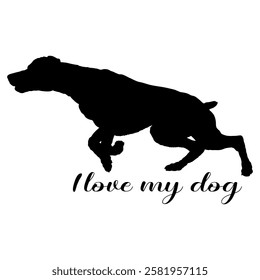 dog silhouette, dog, dog breeds, logo, vector, silhouette, i love my dog, animal, illustration, icon, sign, design, black, symbol, pet, love
