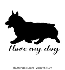 dog silhouette, dog, dog breeds, logo, vector, silhouette, i love my dog, animal, illustration, icon, sign, design, black, symbol, pet, love
