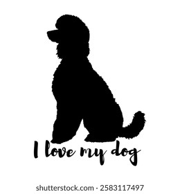 dog silhouette, dog, dog breeds, logo, vector, silhouette, i love my dog, animal, illustration, icon, sign, design, black, symbol, pet, love
