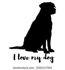 dog silhouette, dog, dog breeds, logo, vector, silhouette, i love my dog, animal, illustration, icon, sign, design, black, symbol, pet, love
