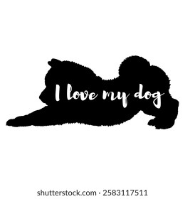 dog silhouette, dog, dog breeds, logo, vector, silhouette, i love my dog, animal, illustration, icon, sign, design, black, symbol, pet, love

