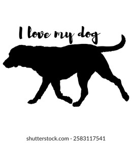 dog silhouette, dog, dog breeds, logo, vector, silhouette, i love my dog, animal, illustration, icon, sign, design, black, symbol, pet, love
