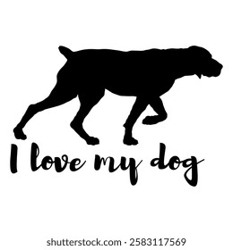 dog silhouette, dog, dog breeds, logo, vector, silhouette, i love my dog, animal, illustration, icon, sign, design, black, symbol, pet, love
