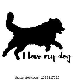 dog silhouette, dog, dog breeds, logo, vector, silhouette, i love my dog, animal, illustration, icon, sign, design, black, symbol, pet, love
