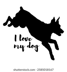 dog silhouette, dog, dog breeds, logo, vector, silhouette, i love my dog, animal, illustration, icon, sign, design, black, symbol, pet, love
