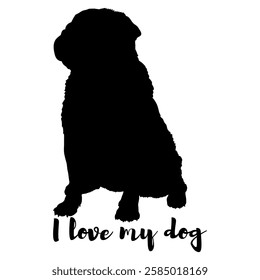 dog silhouette, dog, dog breeds, logo, vector, silhouette, i love my dog, animal, illustration, icon, sign, design, black, symbol, pet, love
