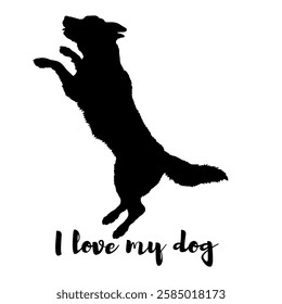 dog silhouette, dog, dog breeds, logo, vector, silhouette, i love my dog, animal, illustration, icon, sign, design, black, symbol, pet, love
