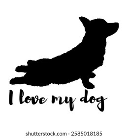 dog silhouette, dog, dog breeds, logo, vector, silhouette, i love my dog, animal, illustration, icon, sign, design, black, symbol, pet, love
