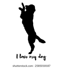 dog silhouette, dog, dog breeds, logo, vector, silhouette, i love my dog, animal, illustration, icon, sign, design, black, symbol, pet, love
