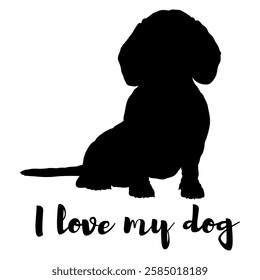 dog silhouette, dog, dog breeds, logo, vector, silhouette, i love my dog, animal, illustration, icon, sign, design, black, symbol, pet, love
