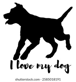 dog silhouette, dog, dog breeds, logo, vector, silhouette, i love my dog, animal, illustration, icon, sign, design, black, symbol, pet, love
