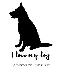 dog silhouette, dog, dog breeds, logo, vector, silhouette, i love my dog, animal, illustration, icon, sign, design, black, symbol, pet, love
