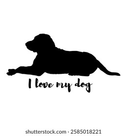 dog silhouette, dog, dog breeds, logo, vector, silhouette, i love my dog, animal, illustration, icon, sign, design, black, symbol, pet, love
