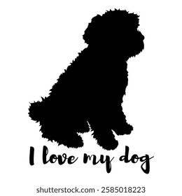 dog silhouette, dog, dog breeds, logo, vector, silhouette, i love my dog, animal, illustration, icon, sign, design, black, symbol, pet, love
