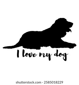 dog silhouette, dog, dog breeds, logo, vector, silhouette, i love my dog, animal, illustration, icon, sign, design, black, symbol, pet, love
