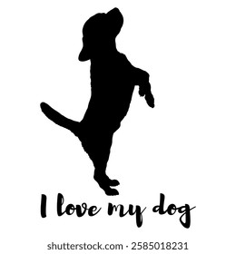 dog silhouette, dog, dog breeds, logo, vector, silhouette, i love my dog, animal, illustration, icon, sign, design, black, symbol, pet, love
