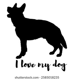 dog silhouette, dog, dog breeds, logo, vector, silhouette, i love my dog, animal, illustration, icon, sign, design, black, symbol, pet, love
