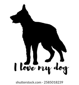 dog silhouette, dog, dog breeds, logo, vector, silhouette, i love my dog, animal, illustration, icon, sign, design, black, symbol, pet, love
