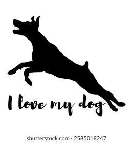 dog silhouette, dog, dog breeds, logo, vector, silhouette, i love my dog, animal, illustration, icon, sign, design, black, symbol, pet, love
