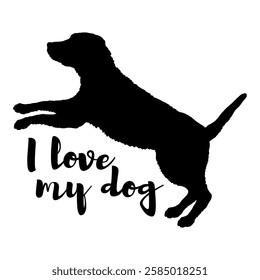 dog silhouette, dog, dog breeds, logo, vector, silhouette, i love my dog, animal, illustration, icon, sign, design, black, symbol, pet, love
