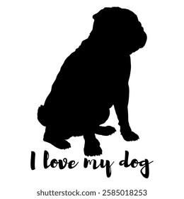 dog silhouette, dog, dog breeds, logo, vector, silhouette, i love my dog, animal, illustration, icon, sign, design, black, symbol, pet, love
