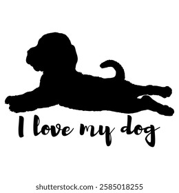 dog silhouette, dog, dog breeds, logo, vector, silhouette, i love my dog, animal, illustration, icon, sign, design, black, symbol, pet, love
