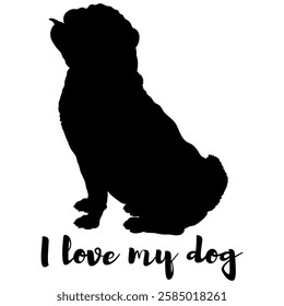 dog silhouette, dog, dog breeds, logo, vector, silhouette, i love my dog, animal, illustration, icon, sign, design, black, symbol, pet, love
