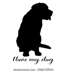 dog silhouette, dog, dog breeds, logo, vector, silhouette, i love my dog, animal, illustration, icon, sign, design, black, symbol, pet, love
