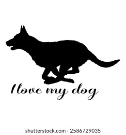 dog silhouette, dog, dog breeds, logo, vector, silhouette, i love my dog, animal, illustration, icon, sign, design, black, symbol, pet, love
