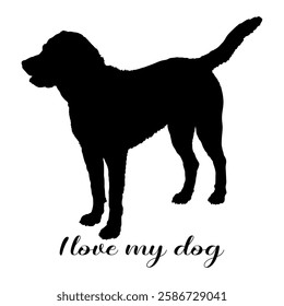 dog silhouette, dog, dog breeds, logo, vector, silhouette, i love my dog, animal, illustration, icon, sign, design, black, symbol, pet, love
