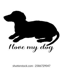 dog silhouette, dog, dog breeds, logo, vector, silhouette, i love my dog, animal, illustration, icon, sign, design, black, symbol, pet, love
