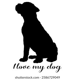 dog silhouette, dog, dog breeds, logo, vector, silhouette, i love my dog, animal, illustration, icon, sign, design, black, symbol, pet, love
