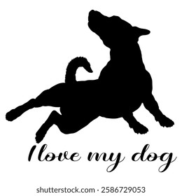 dog silhouette, dog, dog breeds, logo, vector, silhouette, i love my dog, animal, illustration, icon, sign, design, black, symbol, pet, love
