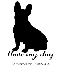 dog silhouette, dog, dog breeds, logo, vector, silhouette, i love my dog, animal, illustration, icon, sign, design, black, symbol, pet, love
