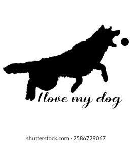 dog silhouette, dog, dog breeds, logo, vector, silhouette, i love my dog, animal, illustration, icon, sign, design, black, symbol, pet, love
