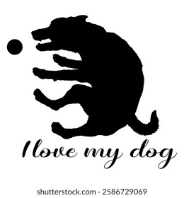 dog silhouette, dog, dog breeds, logo, vector, silhouette, i love my dog, animal, illustration, icon, sign, design, black, symbol, pet, love
