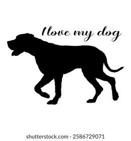 dog silhouette, dog, dog breeds, logo, vector, silhouette, i love my dog, animal, illustration, icon, sign, design, black, symbol, pet, love
