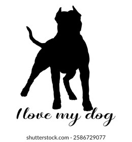 dog silhouette, dog, dog breeds, logo, vector, silhouette, i love my dog, animal, illustration, icon, sign, design, black, symbol, pet, love
