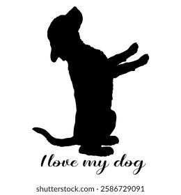 dog silhouette, dog, dog breeds, logo, vector, silhouette, i love my dog, animal, illustration, icon, sign, design, black, symbol, pet, love
