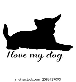 dog silhouette, dog, dog breeds, logo, vector, silhouette, i love my dog, animal, illustration, icon, sign, design, black, symbol, pet, love
