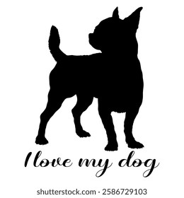 dog silhouette, dog, dog breeds, logo, vector, silhouette, i love my dog, animal, illustration, icon, sign, design, black, symbol, pet, love
