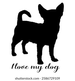 dog silhouette, dog, dog breeds, logo, vector, silhouette, i love my dog, animal, illustration, icon, sign, design, black, symbol, pet, love
