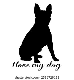 dog silhouette, dog, dog breeds, logo, vector, silhouette, i love my dog, animal, illustration, icon, sign, design, black, symbol, pet, love
