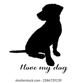 dog silhouette, dog, dog breeds, logo, vector, silhouette, i love my dog, animal, illustration, icon, sign, design, black, symbol, pet, love
