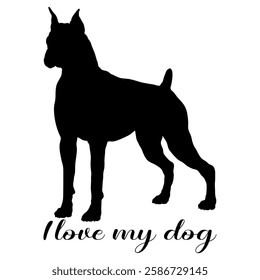 dog silhouette, dog, dog breeds, logo, vector, silhouette, i love my dog, animal, illustration, icon, sign, design, black, symbol, pet, love
