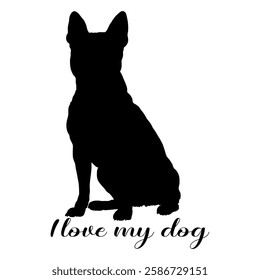 dog silhouette, dog, dog breeds, logo, vector, silhouette, i love my dog, animal, illustration, icon, sign, design, black, symbol, pet, love
