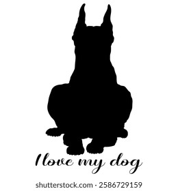 dog silhouette, dog, dog breeds, logo, vector, silhouette, i love my dog, animal, illustration, icon, sign, design, black, symbol, pet, love
