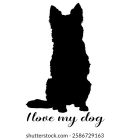 dog silhouette, dog, dog breeds, logo, vector, silhouette, i love my dog, animal, illustration, icon, sign, design, black, symbol, pet, love
