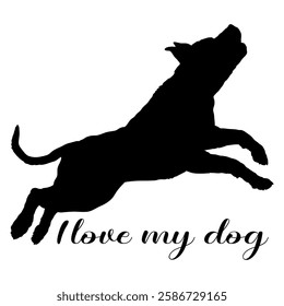 dog silhouette, dog, dog breeds, logo, vector, silhouette, i love my dog, animal, illustration, icon, sign, design, black, symbol, pet, love
