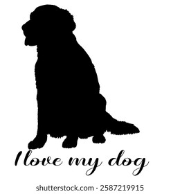 Dog silhouette, dog, dog breeds, logo, vector, silhouette, i love my dog, animal, illustration, icon, sign, design, black, symbol, pet, love